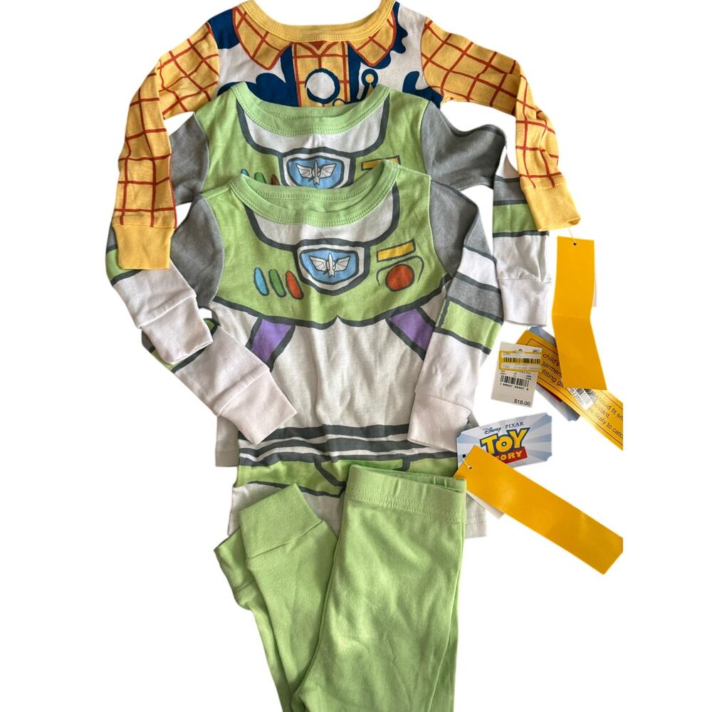 Disney Toy Story Kid's 3pc Cotton Pajama Set Woody & Buzz Sleepwear Lightyear 2T